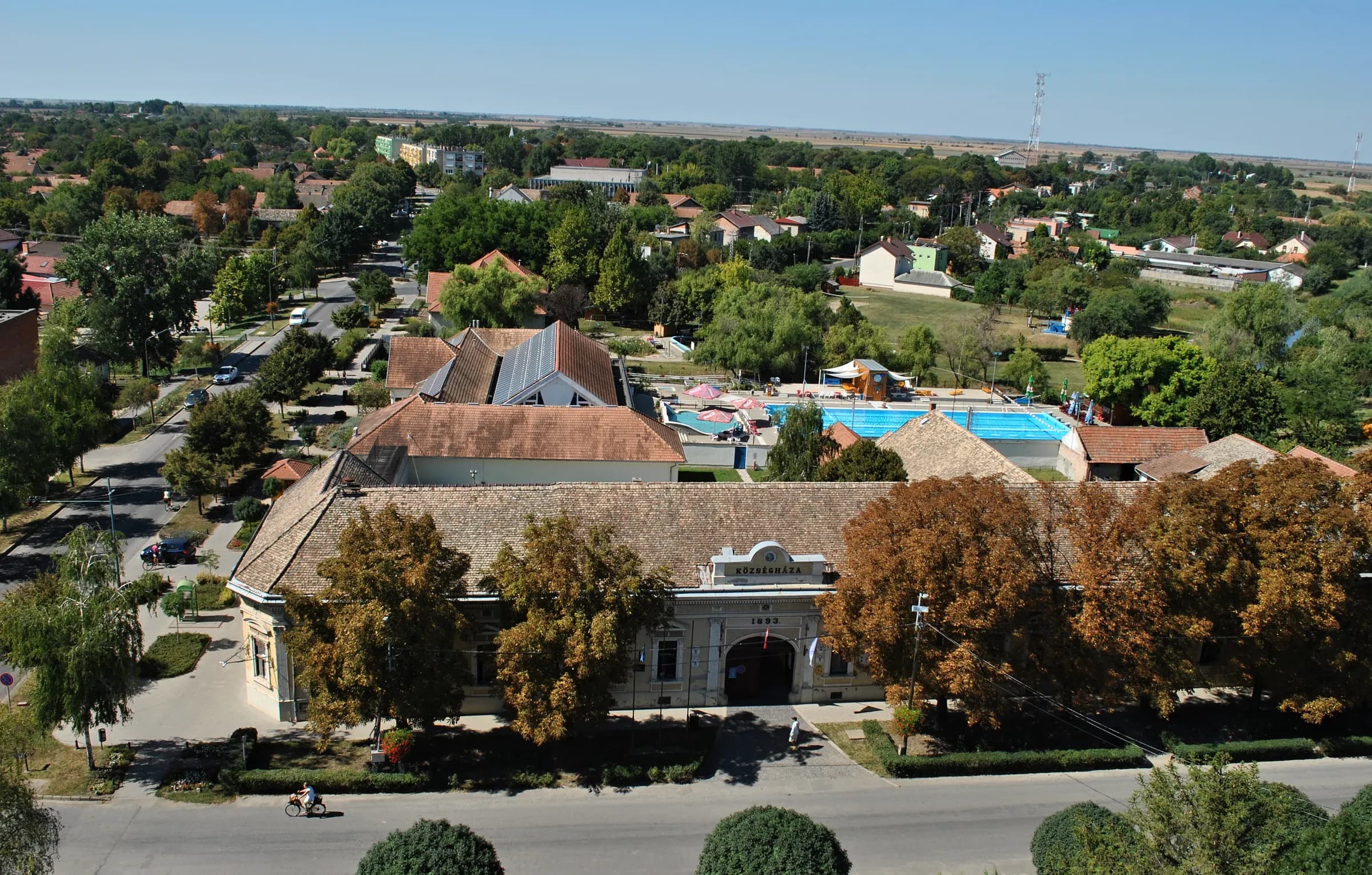 Tótkomlós látképe a templomtoronyból